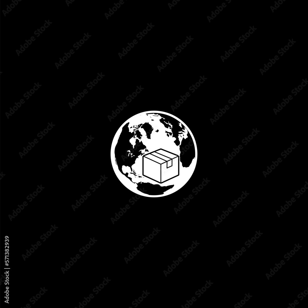 World Wide Delivery icon isolated on dark background