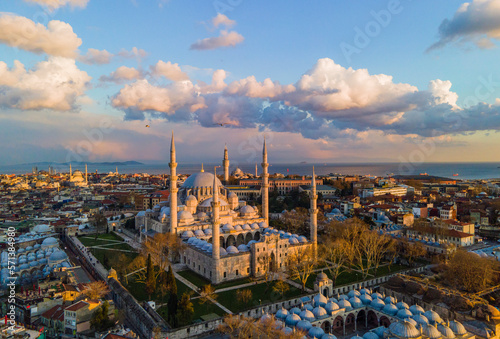 Suleymaniye Mosque Drone Photo, Fatih Istanbul, Turkey