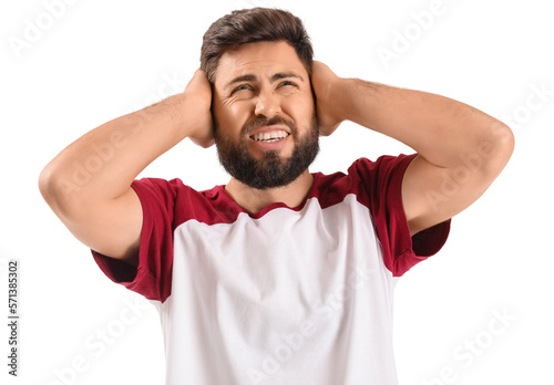 Irritated young man sufferi...