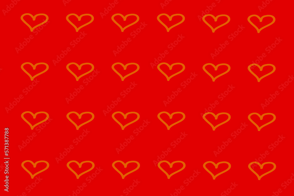 Abstract heart shape on red background. Colorful banner template. Easy editable illustration for display product, advertisement, wallpaper, websites, card, greetings. Valentine's day, love, relation.