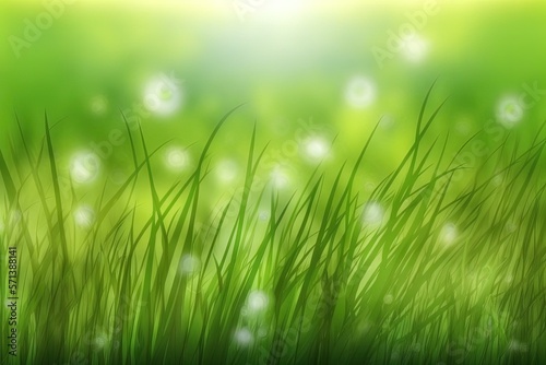 a green grassy background from the spring or summer. Generative AI