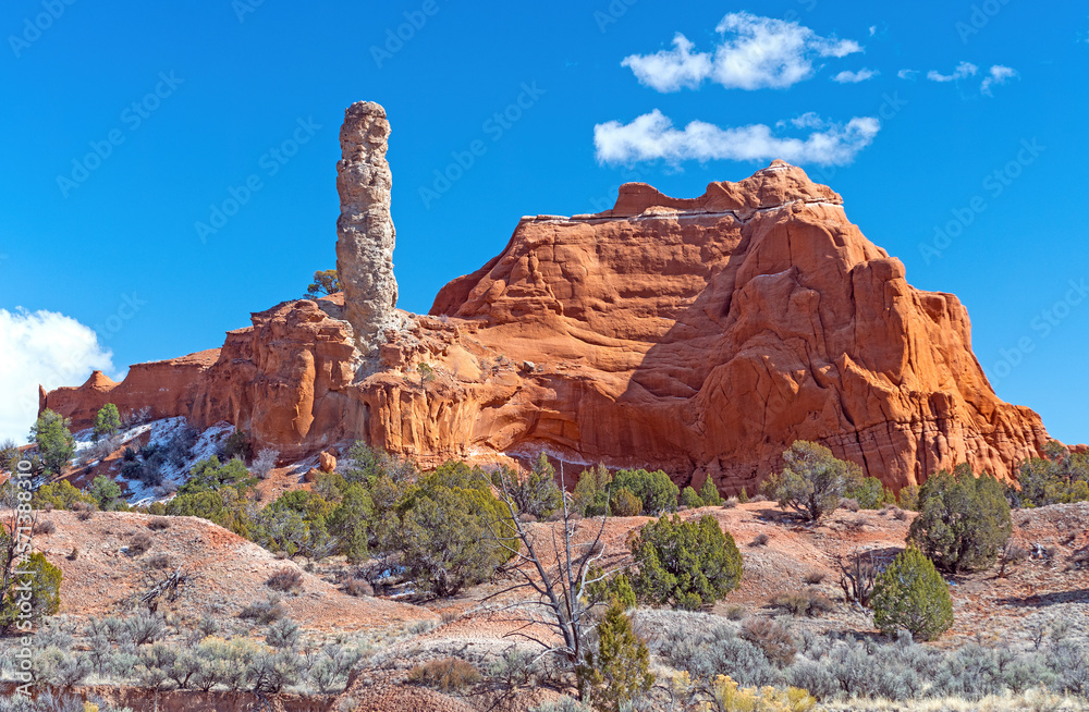 Fototapeta premium Limestone Pinnacle Protruding From a Sandstone Ridge