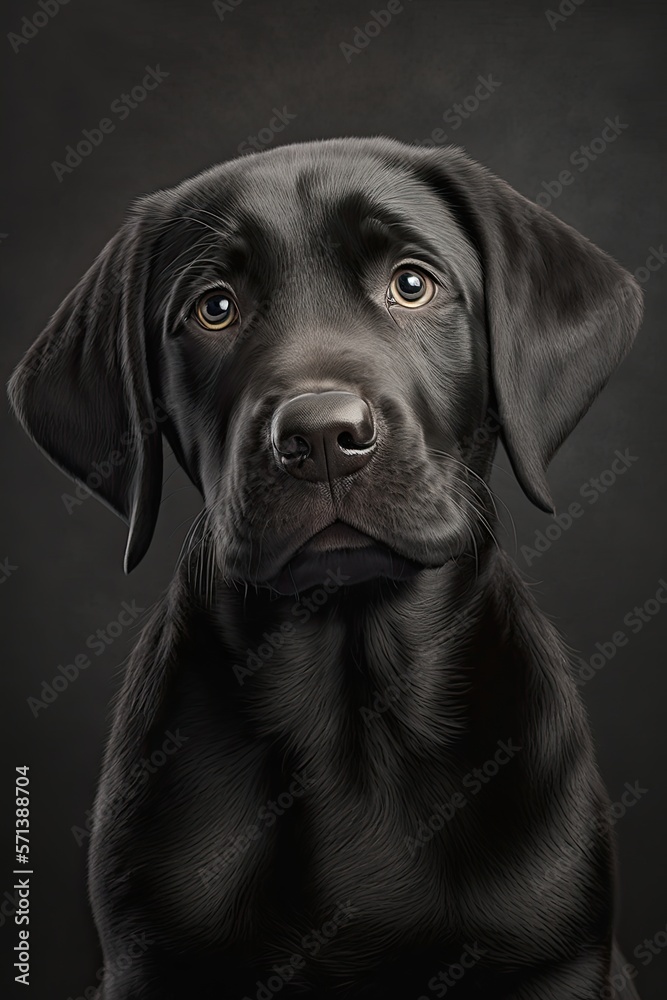 Cute labrador puppy portrait - generative ai