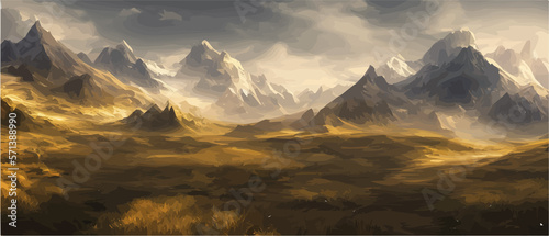 Tela Fantasy epic magic mountain landscape