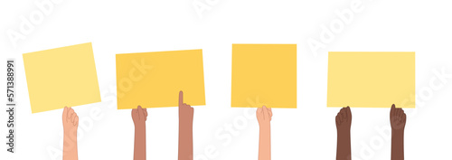 Empty banner in hand