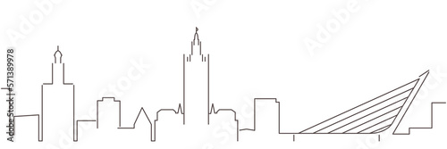 Seville Dark Line Simple Minimalist Skyline With White Background