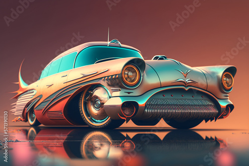 Futuristic retro car © Wemerson