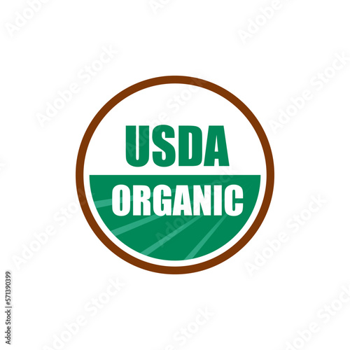 USDA organic shield sign vector on white background