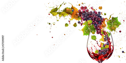 Drink organic wine and feel happy and healthy; illustration made with Generative AI