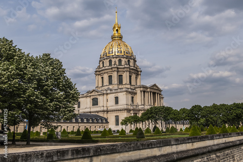 Fragments of Hotel des Invalides (National Residence of Invalids, 1671 - 1676) – now complex of museums and monuments relating to military history of France. PARIS, FRANCE. © dbrnjhrj