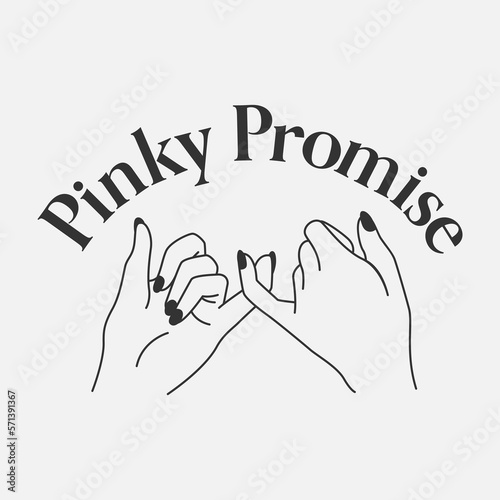 Minimalist pinky promise logo with text