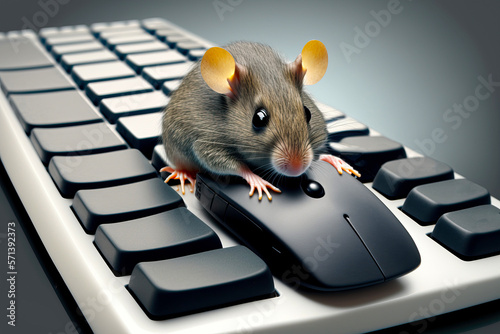 Computer-Keyboard und Maus, ki generated