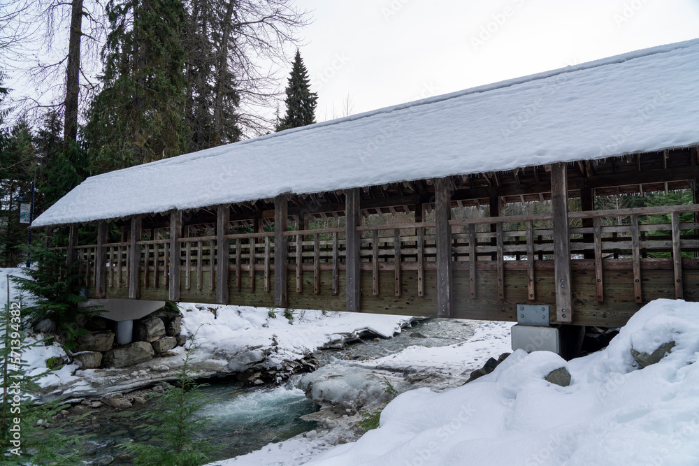 Covered bridge in Whistler, British Columbia, Canada Covered bridge in Whistler, British Columbia, Canada
