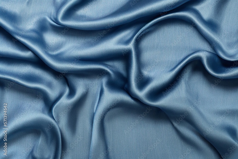 Draped blue silk fabric background texture Draped blue silk fabric background texture