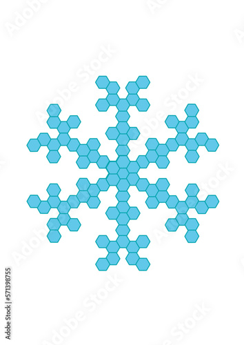 grafik in form einer schneeflocke in blauen farben