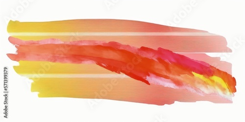 For use in logos and banners, abstract acrylic watercolor paint brush stroke texture isolated on white background. artwork, creativity, and design. Generative AI