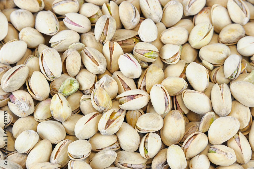 roasted Pistachios texture as food background