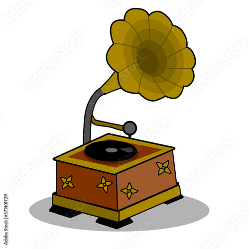 old gramophone isolated