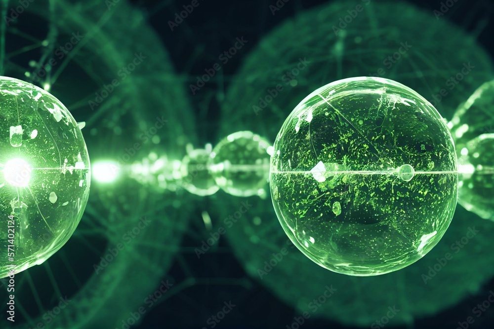 Ilustração do Stock: Green hydrogen energy. H2 gas molecules for ...