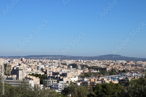 Fototapeta Naklejka Na Ścianę i Meble -  Infrastructures and the Castell of Bellver on the island of Palma de Mallorca