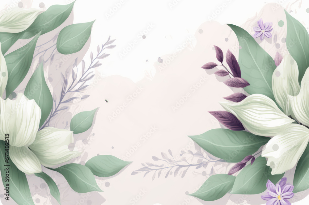 Frame boarder of white clean minimal flower background. generative ai. Frame boarder of white clean minimal flower background. generative ai.