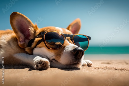 Cute Dog Sleeping on the Be...