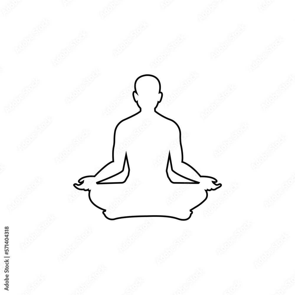 a silhouette of a man doing meditation. Vector Illustration a silhouette of a man doing meditation. Vector Illustration