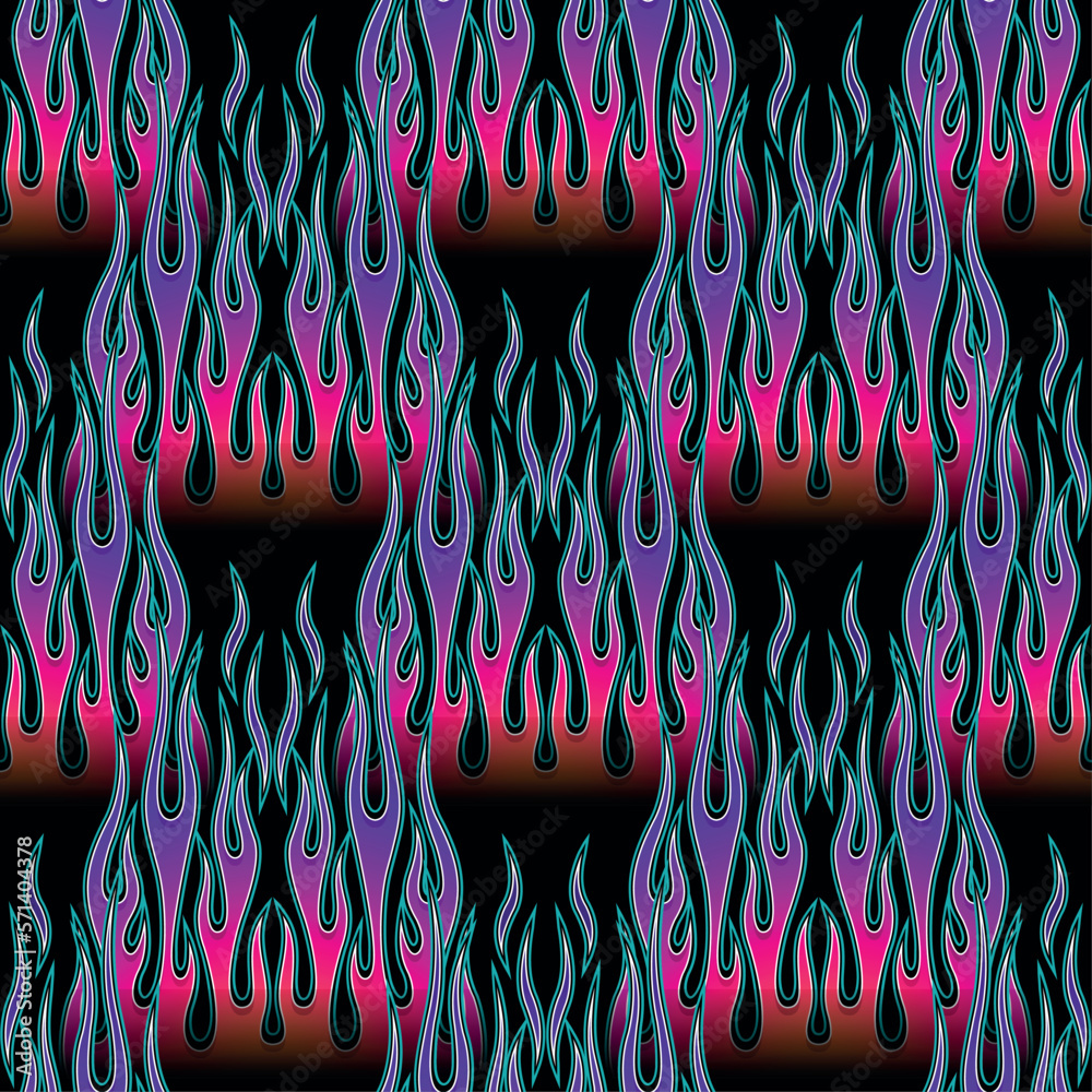 Fire flames seamless pattern vector illustration. Vector fire seamless ...