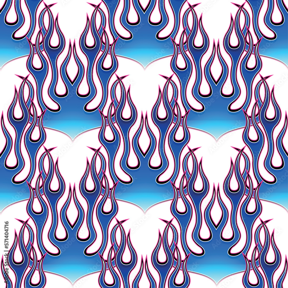 Fire flames wallpaper seamless pattern background vector image. Fire ...
