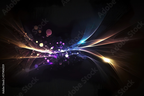 abstract background with glowing lines, generative ai © Gbor