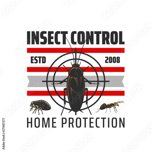 Insect control icon, extermination pest control