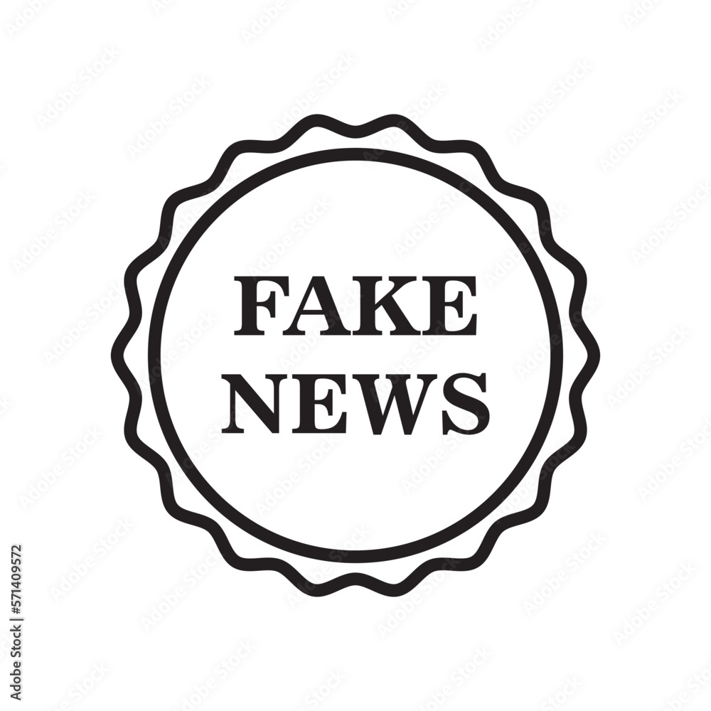 Fake news stamp icon vector logo design template Fake news stamp icon vector logo design template