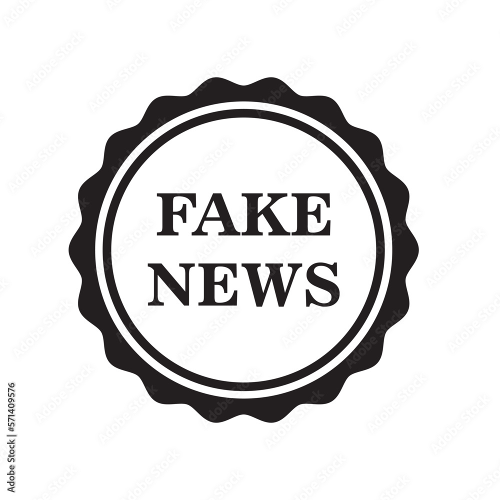 Fake news stamp icon vector logo design template Fake news stamp icon vector logo design template