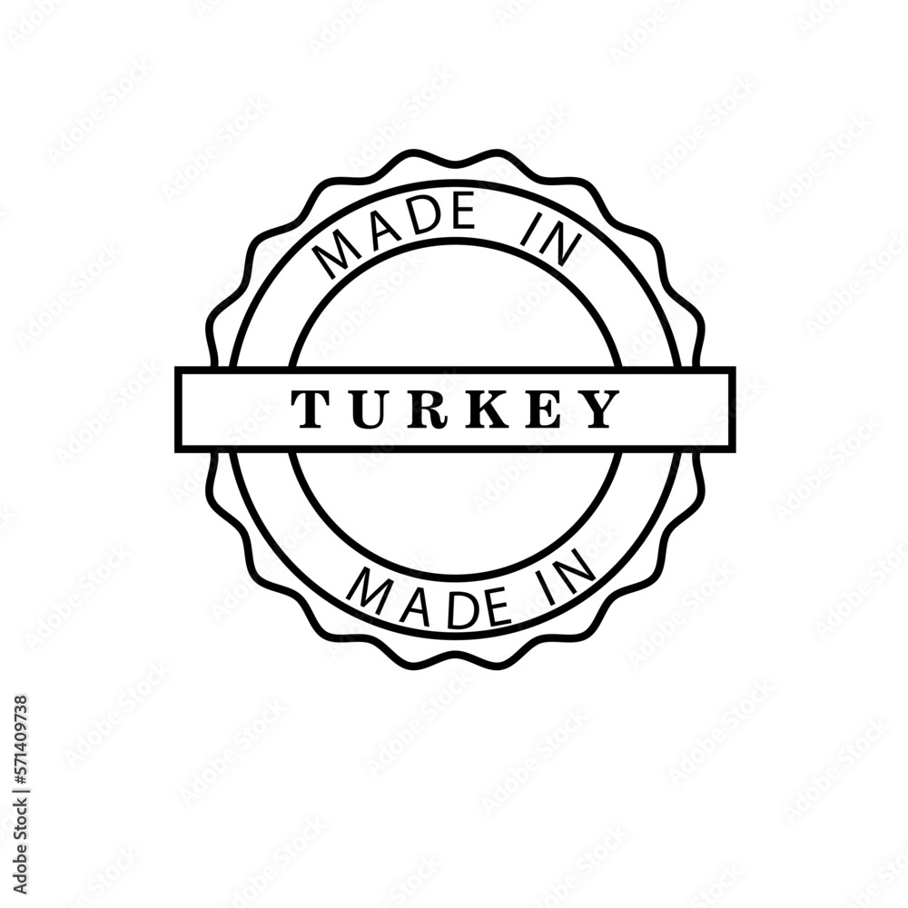 Made in Turkey stamp icon vector logo template