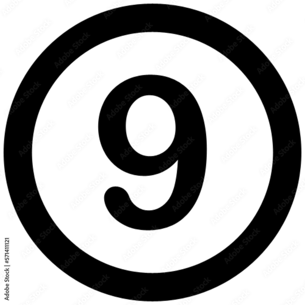 nine vector, icon, symbol, logo, clipart, isolated. vector illustration. vector illustration isolated on white background.