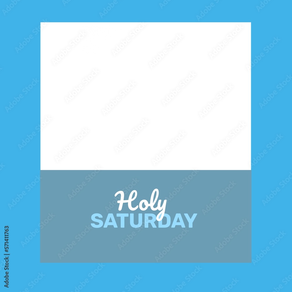Composition of holy saturday text and copy space over white and blue background