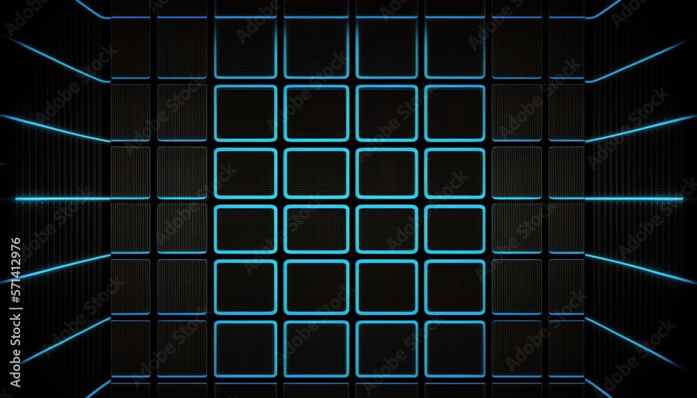 grid of blue lines on a back background grid of blue lines on a back background