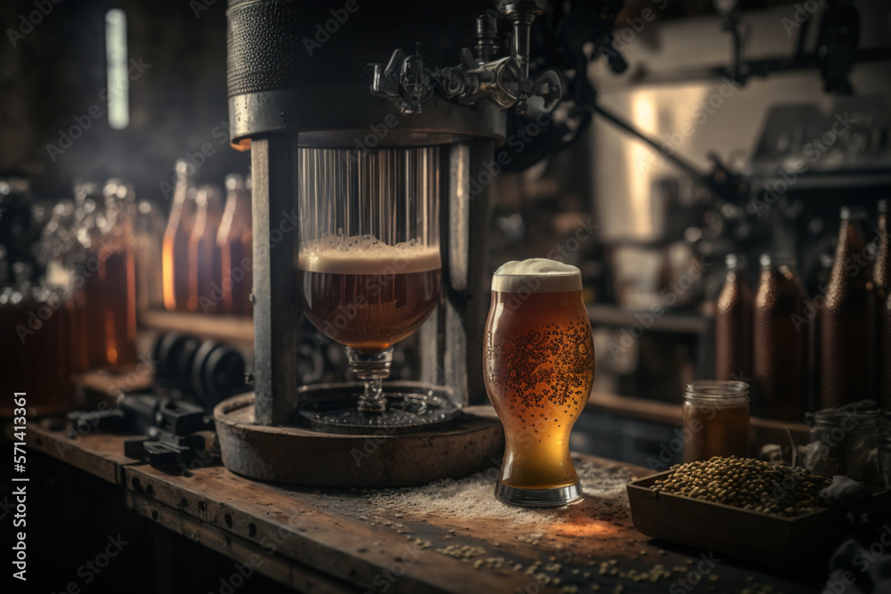 Making beer process, ficticious, background, generative ai