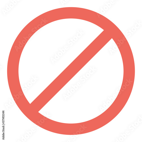 red ban sign flat icon