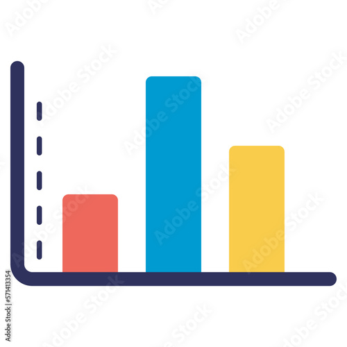 statistical bar chart flat icon
