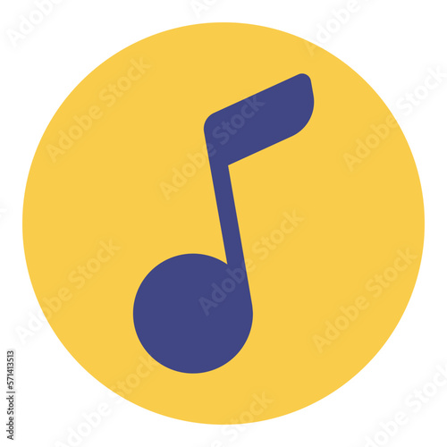 musical note symbol flat icon