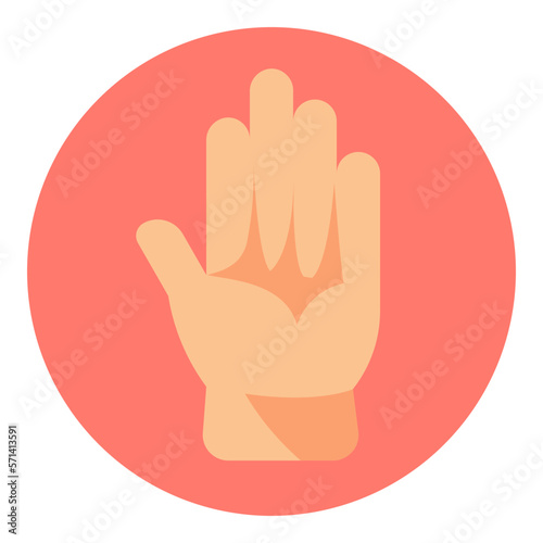 stop hand gesture symbol flat icon