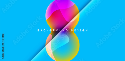 Bright abstract background glossy shiny circle and sphere composition. Minimalist geometric vector Illustration For Wallpaper, Banner, Background, Card