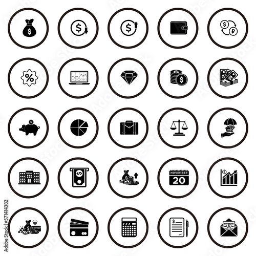 business and finance icon set, business and money icon set vector sign symbol