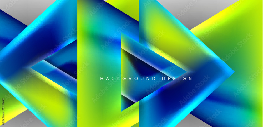 Abstract bakground with overlapping triangles and fluid gradients for covers, templates, flyers, placards, brochures, banners