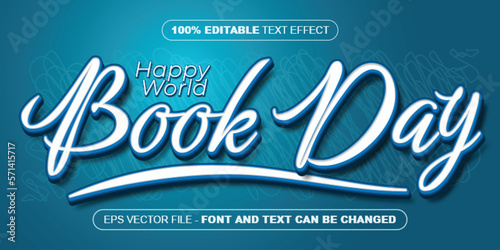 world book day 3d editable text effect