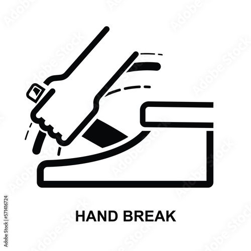 Hand break icon isolated on white background vector illustration.