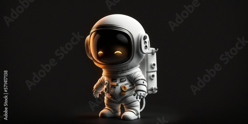 Super cute little Astronaut on a black background