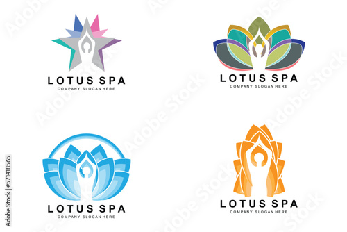 Yoga Logo Design, Sports Icon Illustration Fitness And Mind And Body Concentration