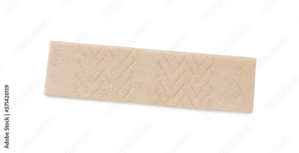 Stick of tasty chewing gum isolated on white, top view Stick of tasty chewing gum isolated on white, top view